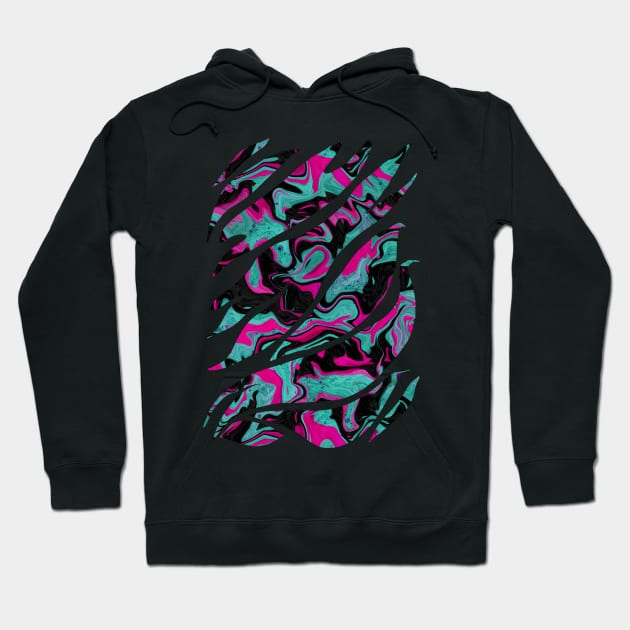 Abstract geometric shape with melted neon colors Hoodie by NadiaChevrel